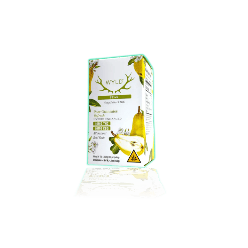 WYLD Hemp Enhanced Gummies 10mg THC (30ct/pk) — Pear, product photo