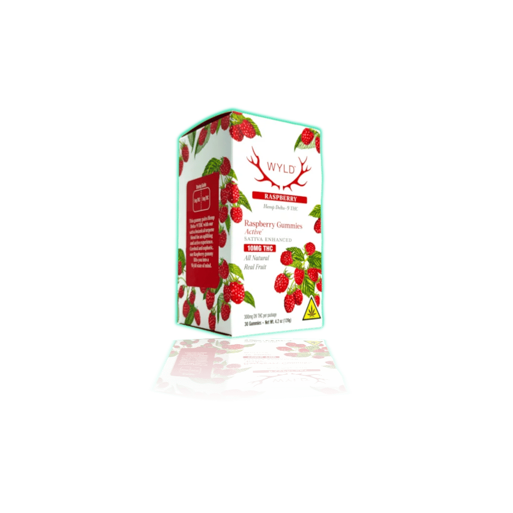 WYLD Hemp Gummies D9 THC 300mg (30ct/pk) — Raspberry, product photo