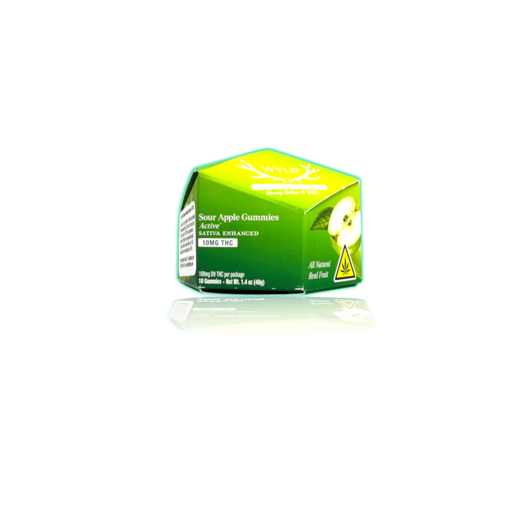 WYLD Hemp Gummies D9 THC 10mg (10ct/pk) — Sour Apple, product photo