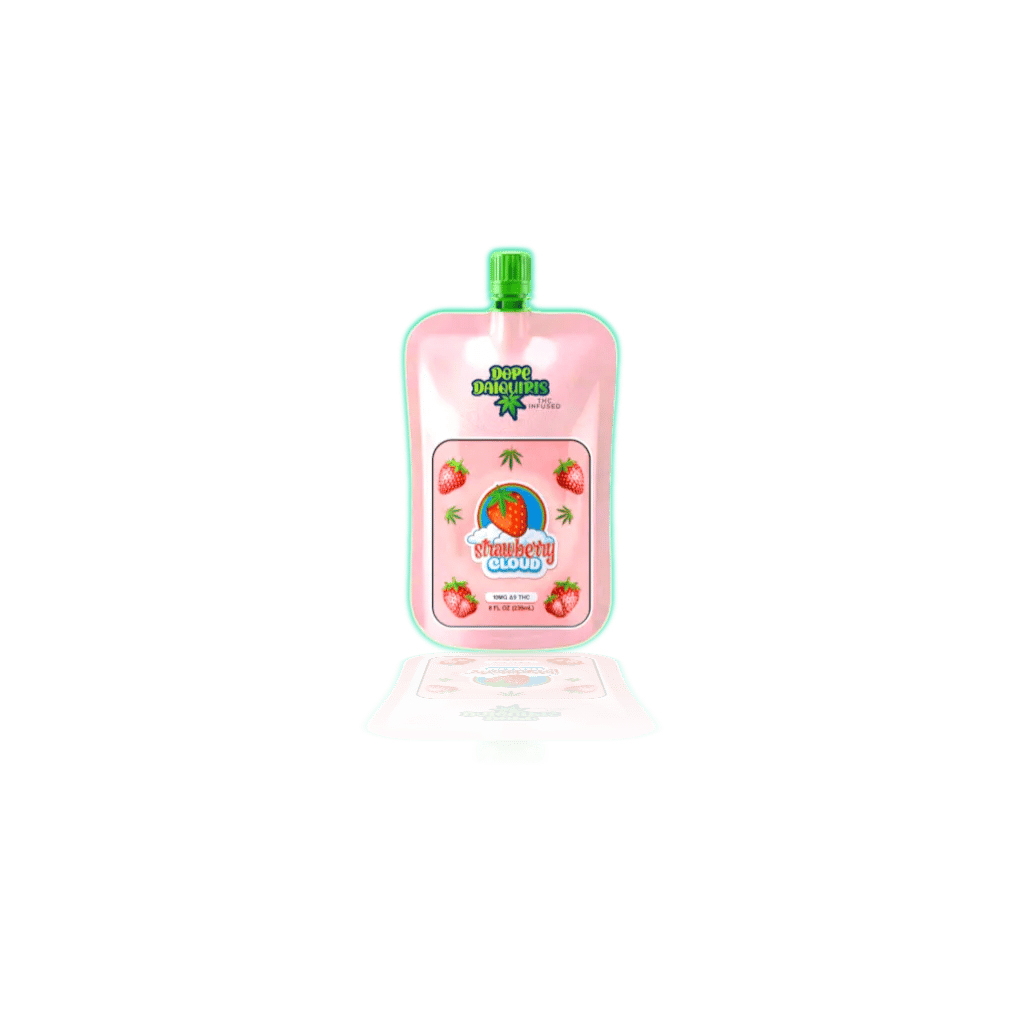 Dope Daiquiris Δ9-THC 10mg/8oz Ready to Drink Pouch — Strawberry Cloud, product photo