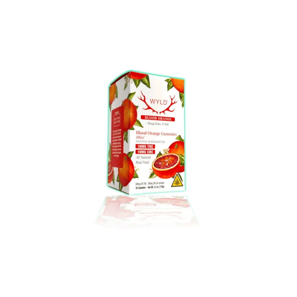 WYLD Hemp Enhanced Gummies 10mg THC (30ct/pk) — Blood Orange, product photo