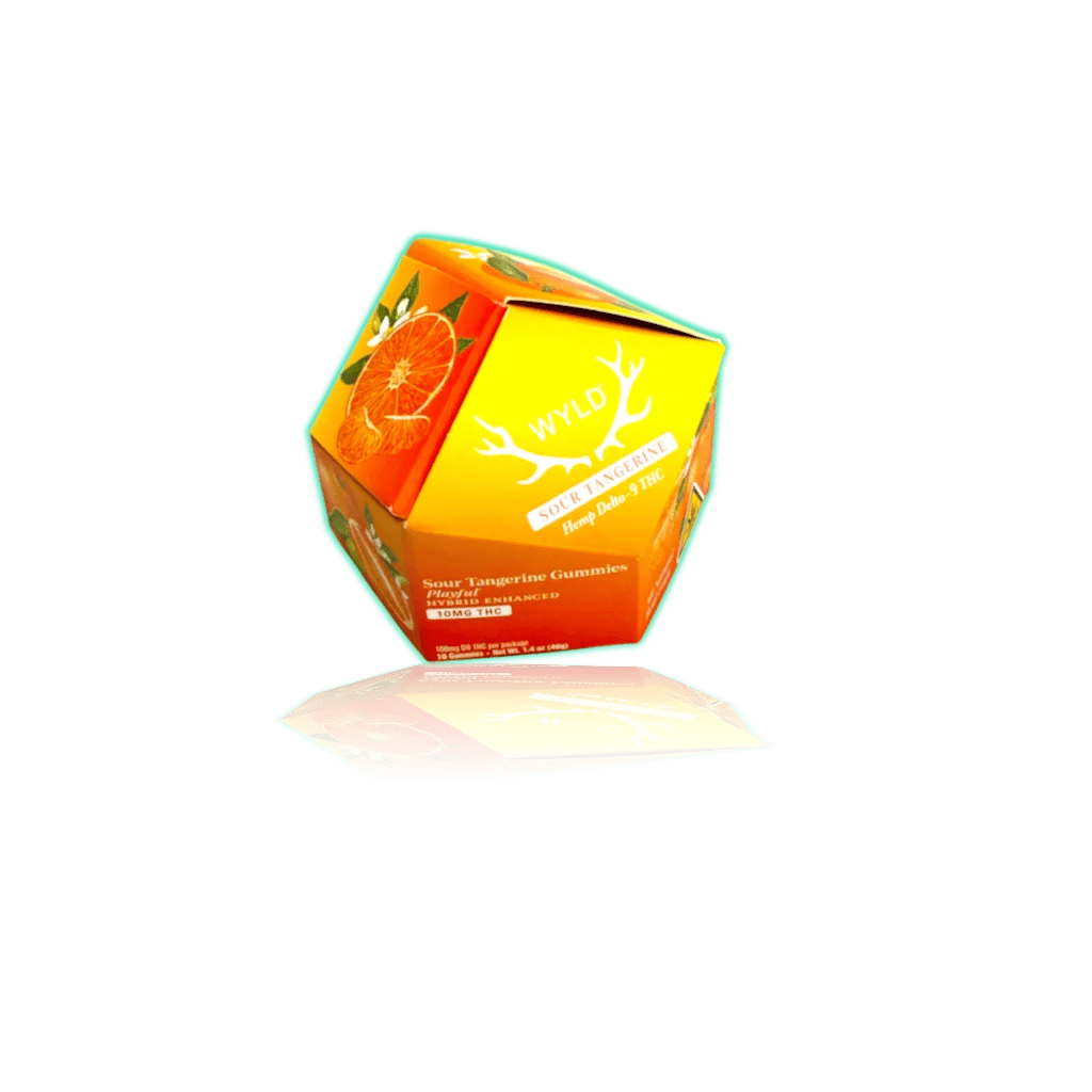 WYLD Hemp Gummies D9 THC 10mg (10ct/pk) — Sour Tangerine, product photo