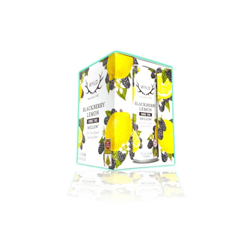 WYLD Hemp D9 Sparkling Water 10mg (4-pack) — Blackberry Lemon, product photo