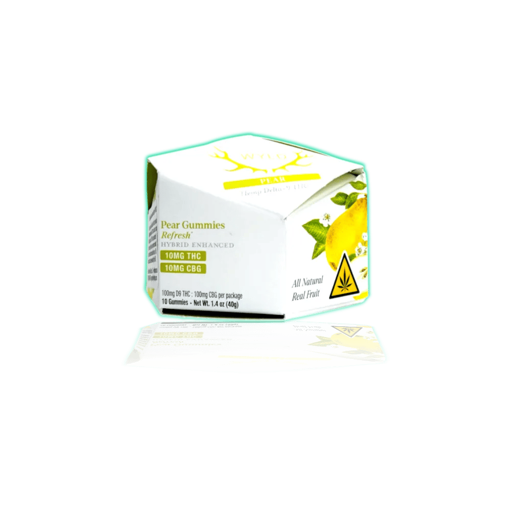 WYLD Hemp Enhanced Gummies 10mg THC (10ct/pk) — Pear, product photo