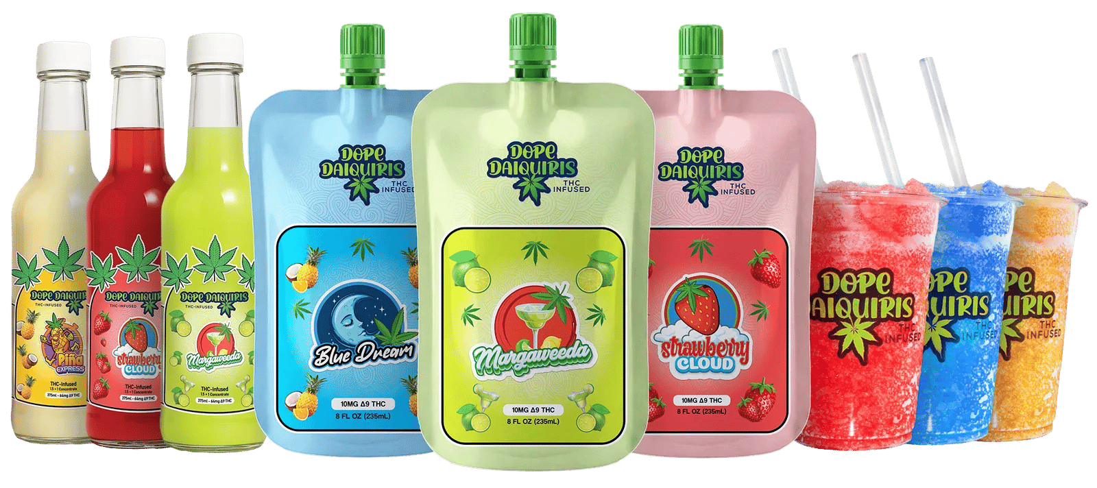 Dope Daiquiris Δ9-THC 10mg/8oz Ready to Drink Pouch, product photo