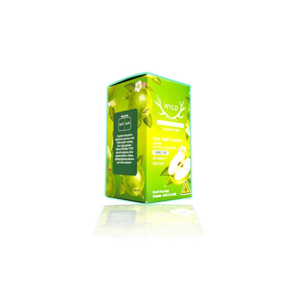 WYLD Hemp Gummies D9 THC 300mg (30ct/pk) — Sour Apple, product photo