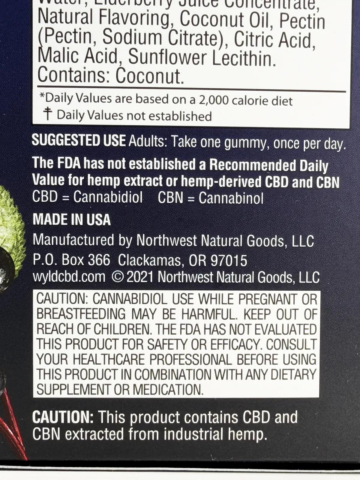 WYLD CBD Enhanced Gummies (40ct/pk) — Elderberry, photo 2 of 15