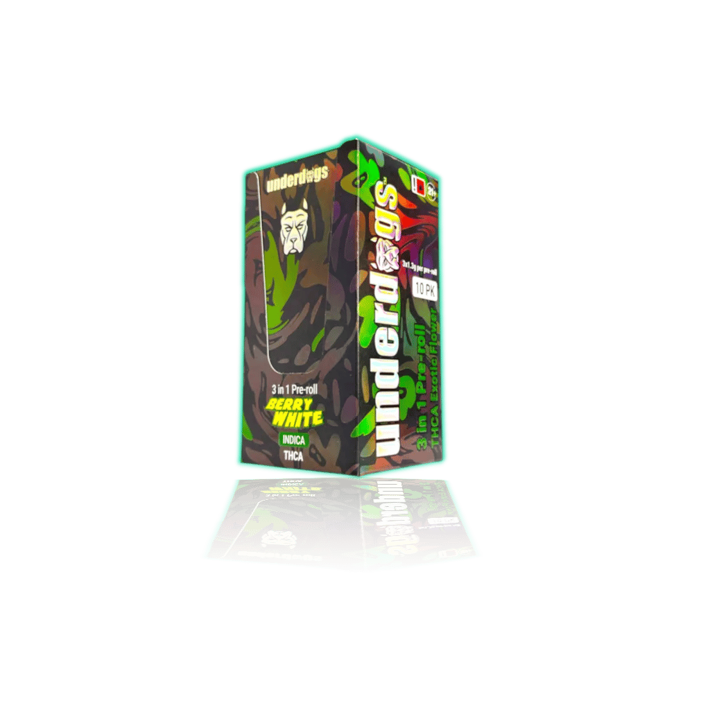 Underdogs 3 In 1 Pre-Roll THC-A Exotic Flower (10pk/bx) (I) — Berry White, product photo